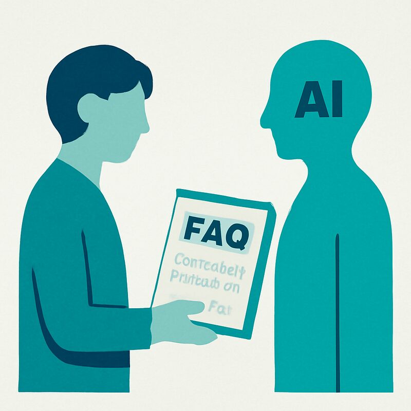古いFAQフォルダがAIに渡される様子
