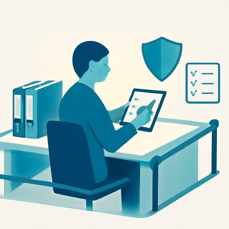 管理されたデータを人が確認しながらAIを広げる様子