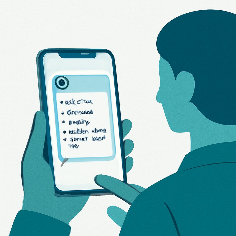 スマートフォンのチャット画面に表示される回答